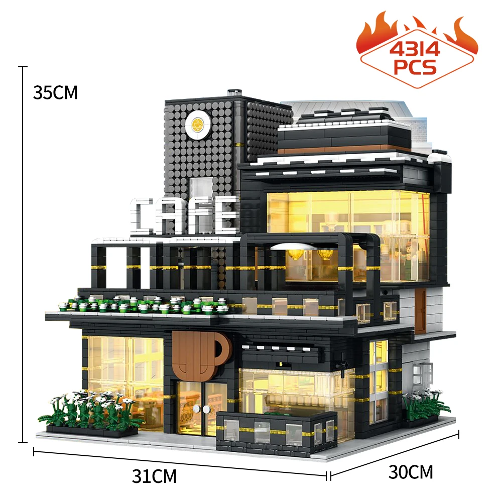 

Creator Expert Street View 4314Pcs Corner Cafe Bricktoria Modular MOC Bricks Model Building Blocks Toy Grand Emporium