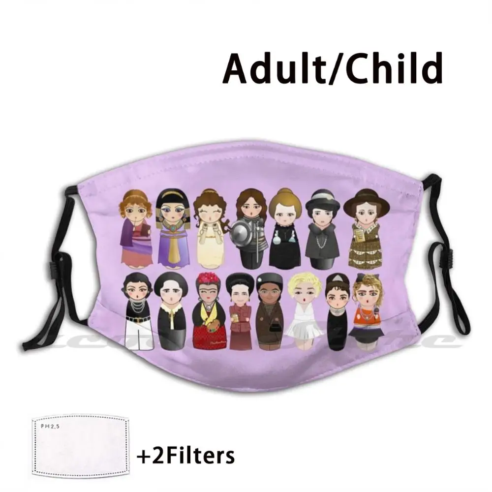 

Kokeshis Women In History Mask Adult Child Washable Pm2.5 Filter Logo Creativity Womens Womens Feminism History Feminist