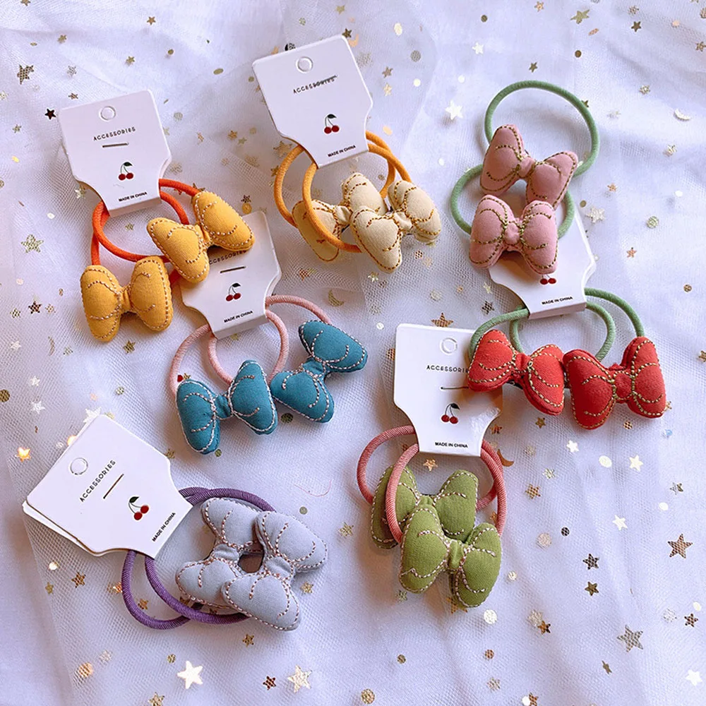 2 шт./набор Детские аксессуары для волос маленькая девочка лента бант с