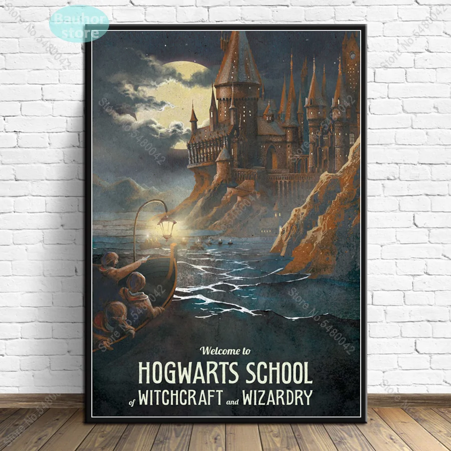 Harries плакат фильм поттерес Замок Хогвартс холст живопись плакаты и принты настенные художественные картины для гостиной домашний декор - Цвет: 16