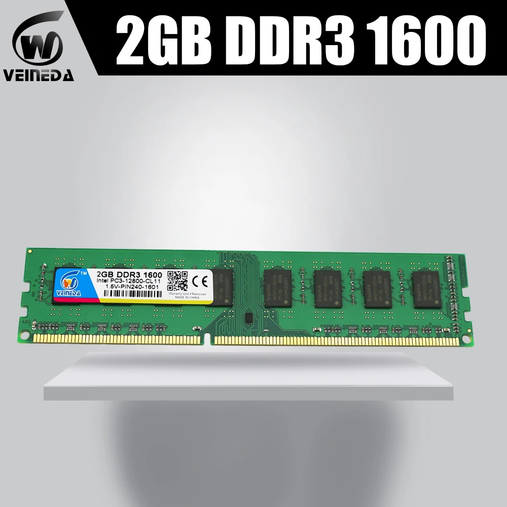 VEINEDA Memoria RAM DDR3 2GB 1333MHZ For all Intel AMD Desktop 1600 MHz memory PC3-12800 240pin | Компьютеры и офис