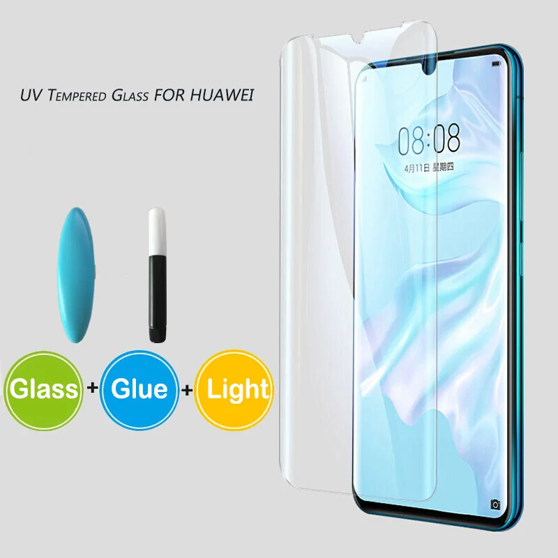 nano Liquid UV Tempered Glass film for huawei P50 P30 P40 pro Screen Protector For HUAWEI Mate 20 30 40 pro UV protection glass