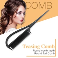 professional hairdresser anti static teasing comb carbon fiber material pointed tail comb salon hair styling tools