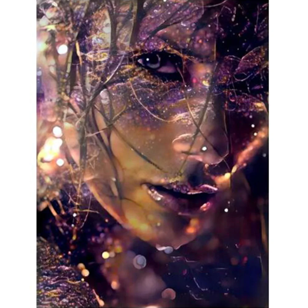 

5D DIY Diamond Painting Embroidery Cross Stitch Kit Women Face of Rhinestones Handmade Mosaic Home Decor Gift