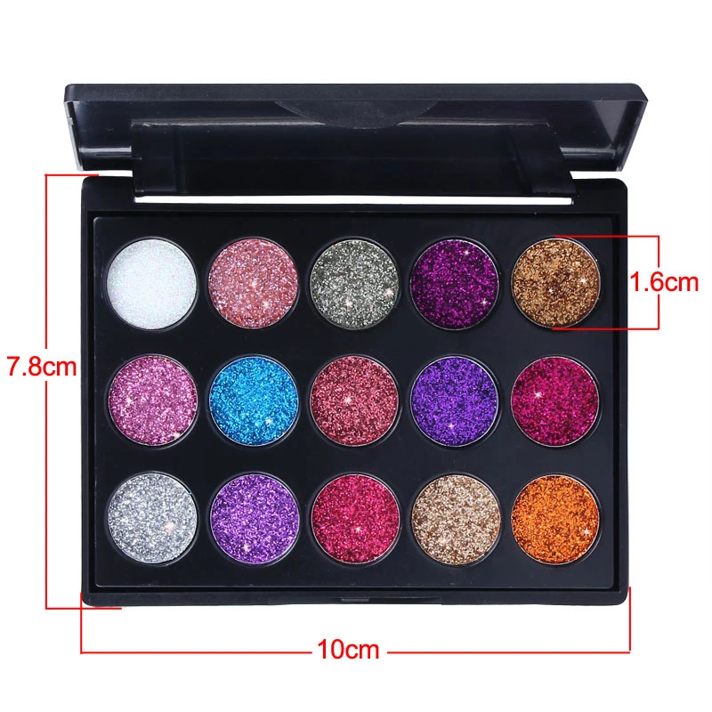 

15 Colors Waterproof Diamond Sequins Highlighting Eyeshadow Palette Glitter Eyeshadow Glitter Eyeshadow Cosmetics Makeup Tools