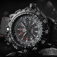 addies mens watch silicone strap 50m waterproof military sports quartz watch 45mm rotating bezel alloy case tube luminous watch