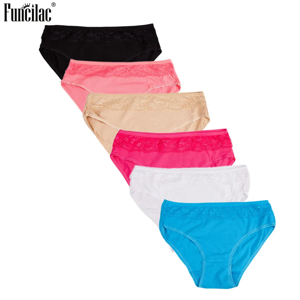 Женское нижнее белье FUNCILAC сексуальные кружевные трусы с цветочным принтом