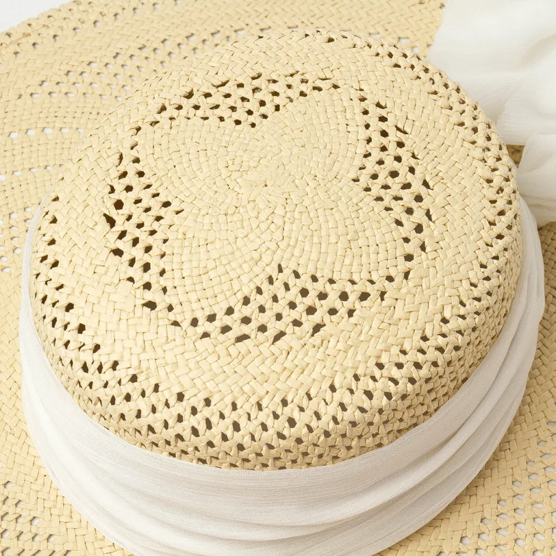 Шляпка от солнца USPOP с широкими полями женская Соломенная Панама вырезами и