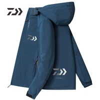 daiwa fishing clothing hooded removable zipper pocket breathable soft warm autumn fishing jacket waterproof hiking outdoor sport
