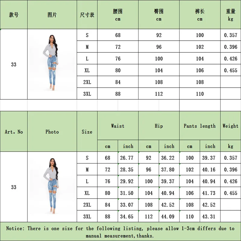 

2021 women's big ripped jeans slim slimming pants blue trousers high waist women's denim pencil pants skinny jeans S-3XL