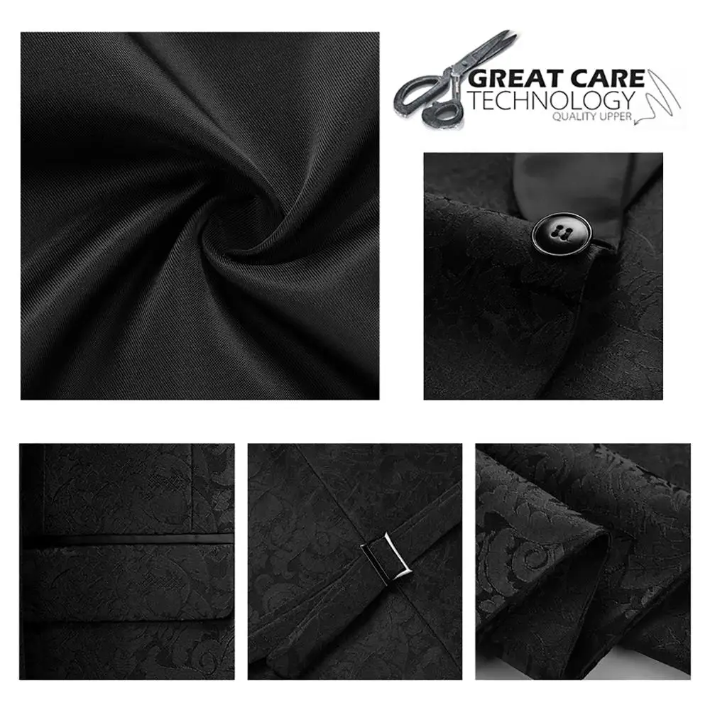 Yunclos мужские костюмы Азиатский размер 3 шт (пиджак + жилет брюки) вышивка банкет &