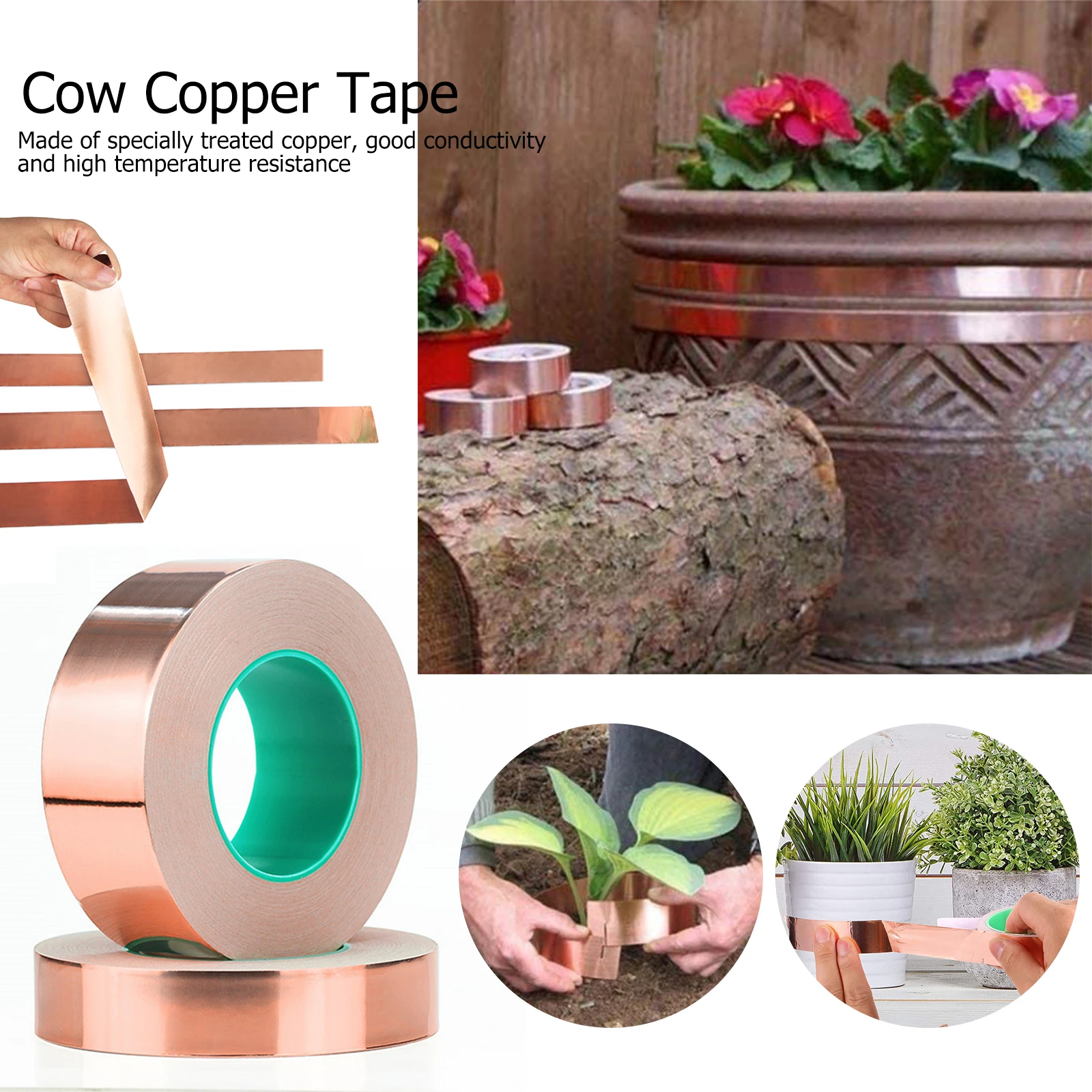 

Лента из медной фольги (1 дюйм х 66 футов), односторонний Проводящий клей для защиты от электромагнитных помех