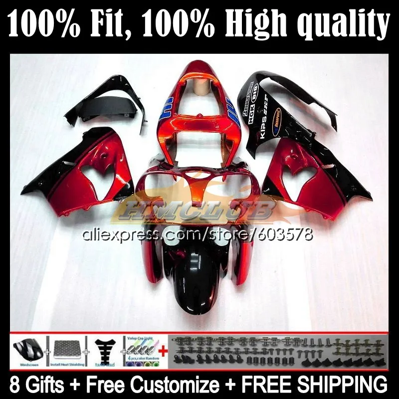 

Инжекционный корпус для KAWASAKI NINJA ZX9 ZX 9R 9 R 900 ZX900 CC 118CL.133 ZX9R 00 01 900CC ZX-9R 2000 2001 OEM Обтекатели металлические красные