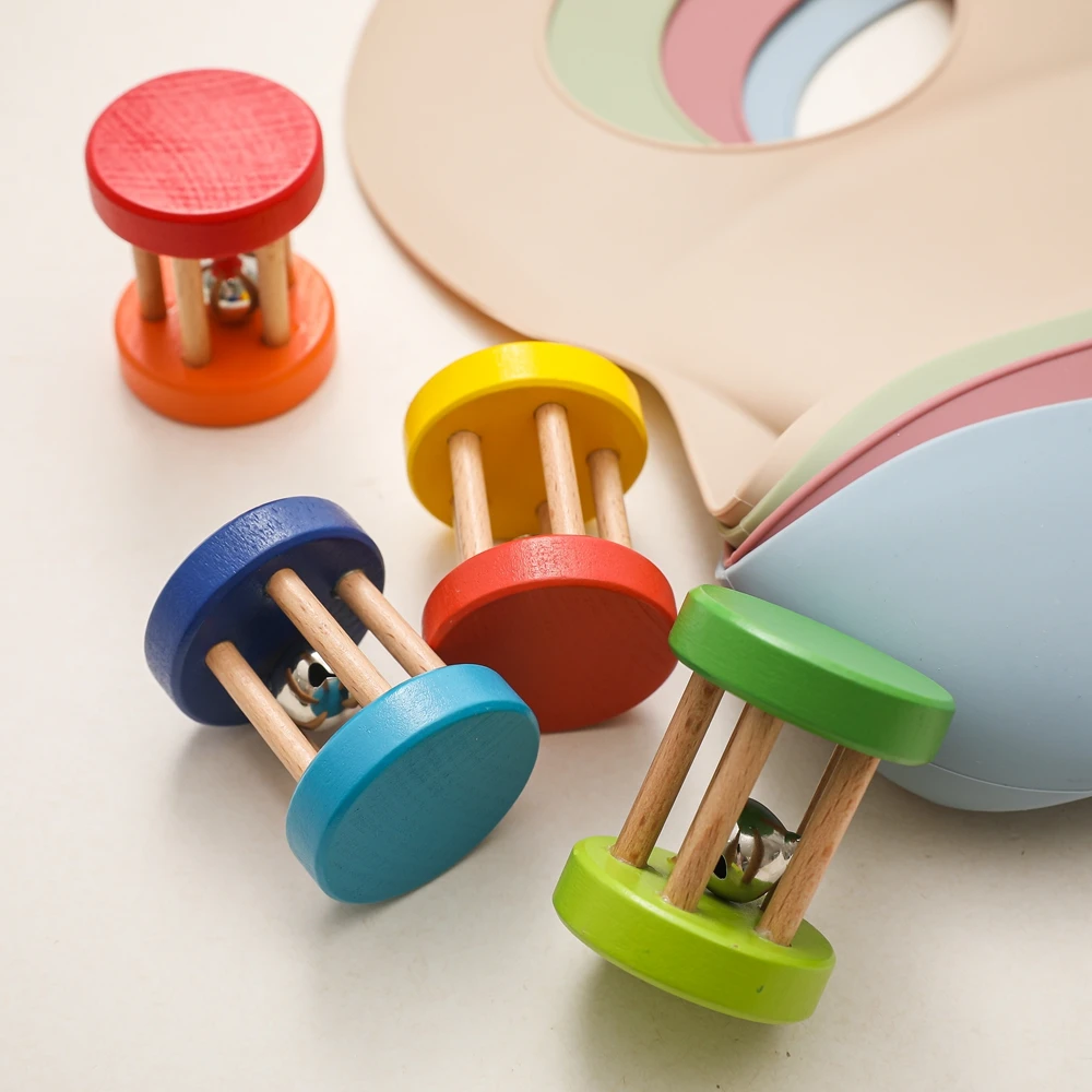 Цветные деревянные погремушки, игрушки для детей 0-12 месяцев, игра для обучения слуху, Ранние развивающие игрушки, детская игрушка, детские и...