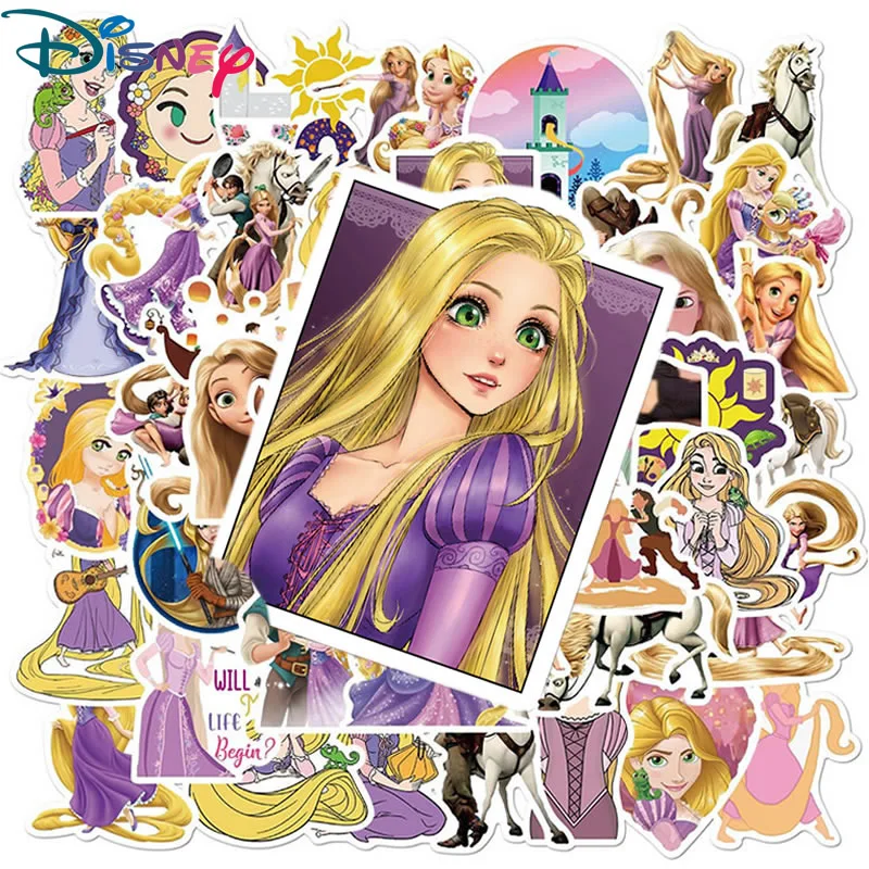 10/50 шт в наборе Disney Рапунцель наклейки Холодное сердце Водонепроницаемый гитара