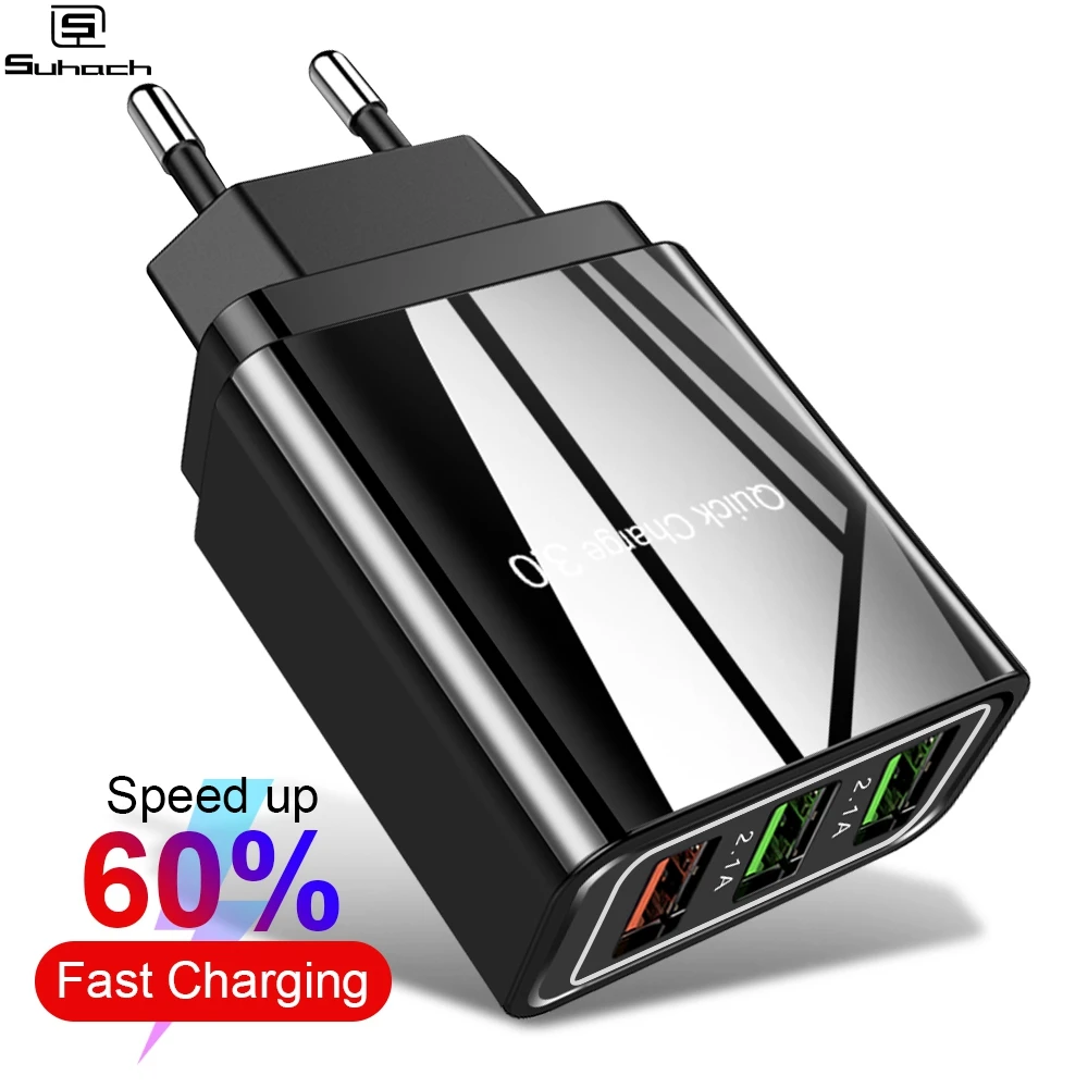 27 Вт 3 порта usb зарядное устройство для iPhone 11 xs max Quick Charge 0 настенное портативное