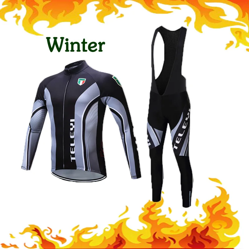 Мужская одежда для шоссейного велосипеда зимний теплый флисовый велосипедный
