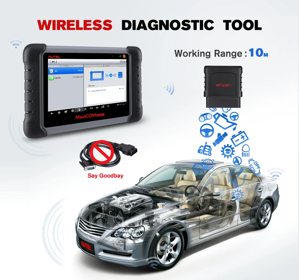 Autel MaxiCOM MK808TS Профессиональный OBD2 Bluetooth инструмент для диагностического