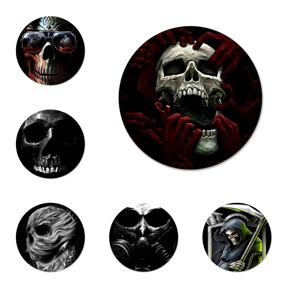 Мрачный Жнец Череп Значок на булавке значок декоративные Броши Металлические
