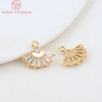 8674pcs 12x14 5mm 24k gold color plated brass with zircon skirt charms pendants high quality jewelry accessories