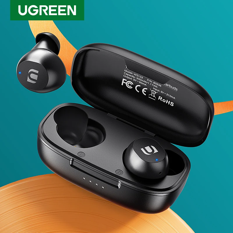 UGREEN TWS Bluetooth наушники настоящие беспроводные в ухо стерео гарнитура спортивные