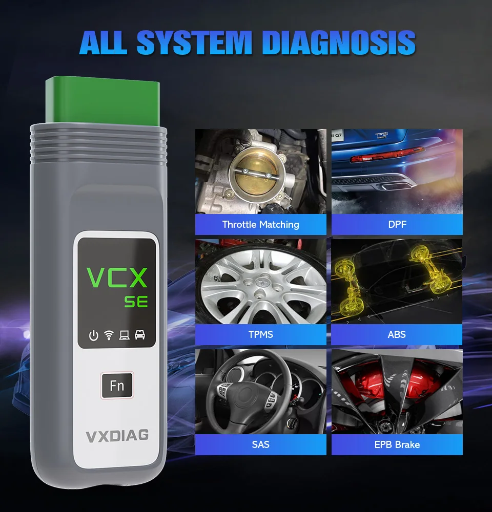 Диагностический сканер VXDIAG VCX SE DoIP для JLR SDD Wi-Fi OBD2 программирование |
