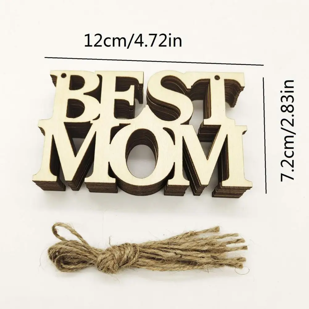 

10Pcs Hanging Pendant Eye-catching Hollow Wood Mothers Fathers Day Art Pendant Craft for Home Decoration Table Ornaments