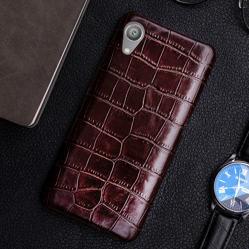 Чехол для телефона Sony Xperia XZ2 XZ1Xperia 5 XZ4 коровья кожа Крокодил живот половина
