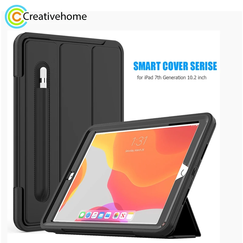 

For iPad 10.2 Magnetic Horizontal Flip Protective Case with Three-folding Holder & Sleep / Wake-up Function & Pen Slots