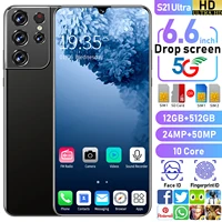s21 6 6inch smartphone 12gb512gb 24mp50mp battery 6000mah android 10 0 5g 10 core face id fingerprint id telephone