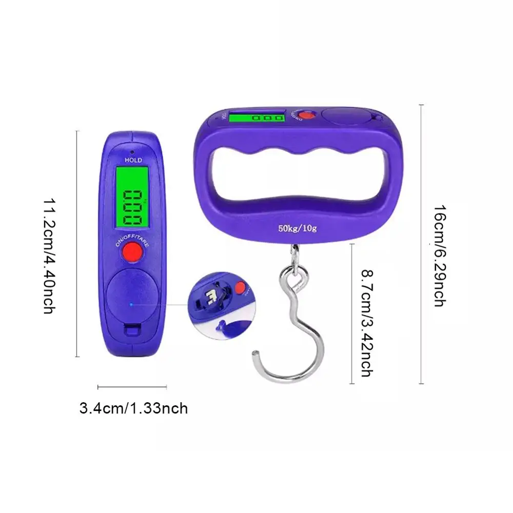 Portable Mini Digital Hand Held 50Kg Fish Hook Hanging Scale Double Precision Electronic Weighting Luggage LED Display | Спорт и