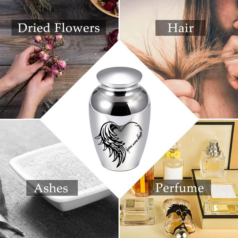 Урна для кремации в форме крыльев Ангела сердца похоронная памятная ясеня