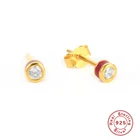 Серьги-гвоздики женские из серебра 925 пробы с лунным камнем