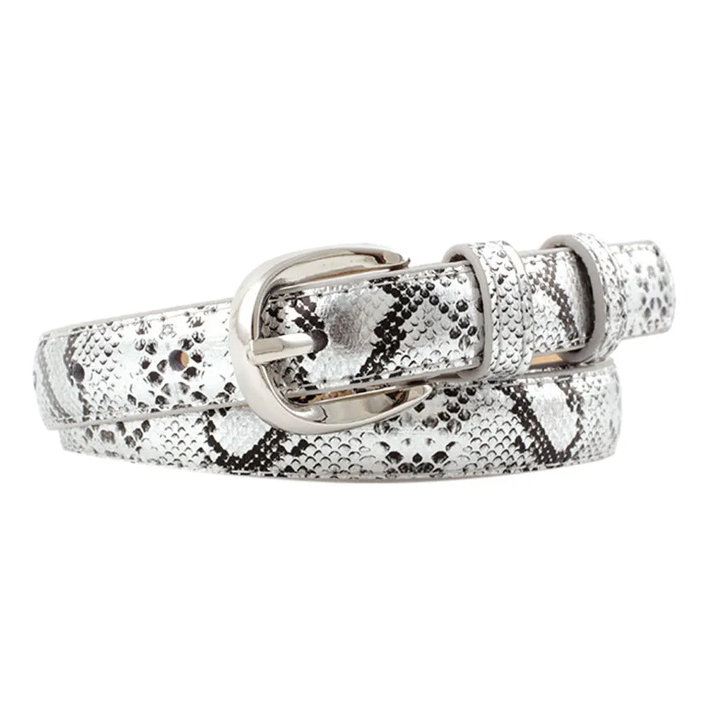 Женские мужские унисекс в винтажном стиле змеиной кожи с пряжкой для отдыха