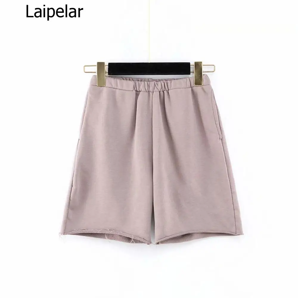 Шорты женские однотонные в стиле ретро с высокой талией и карманами | Женская