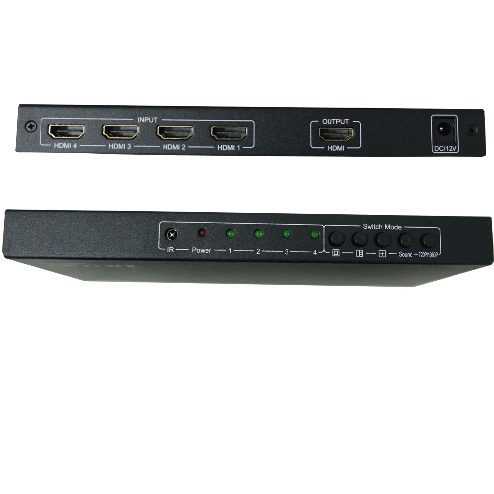 Мультимедийный Переключатель HDMI Quad 1080p сплиттер бесшовное ИК-управление 3D