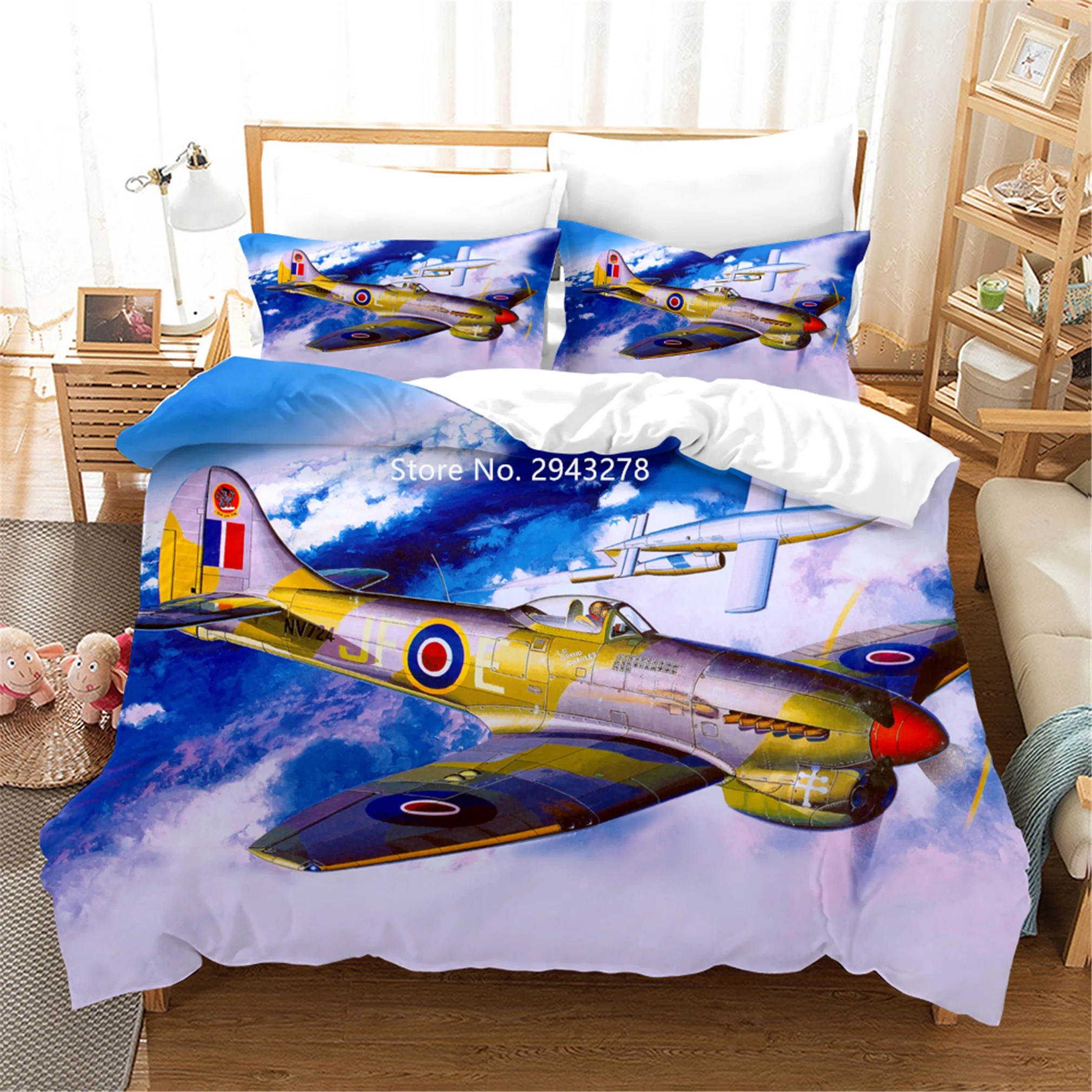 

3D Printed Vintage Plane Series Pattern Bedroom Decoration Adult Teenager Duvet Quilt Cover Pillowcase Bedding Home Textile