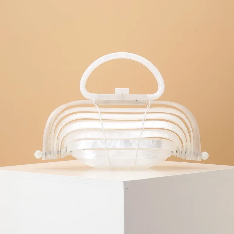 Акриловые Дамские Сумочки летние пляжные складные корзины радужные шикарные