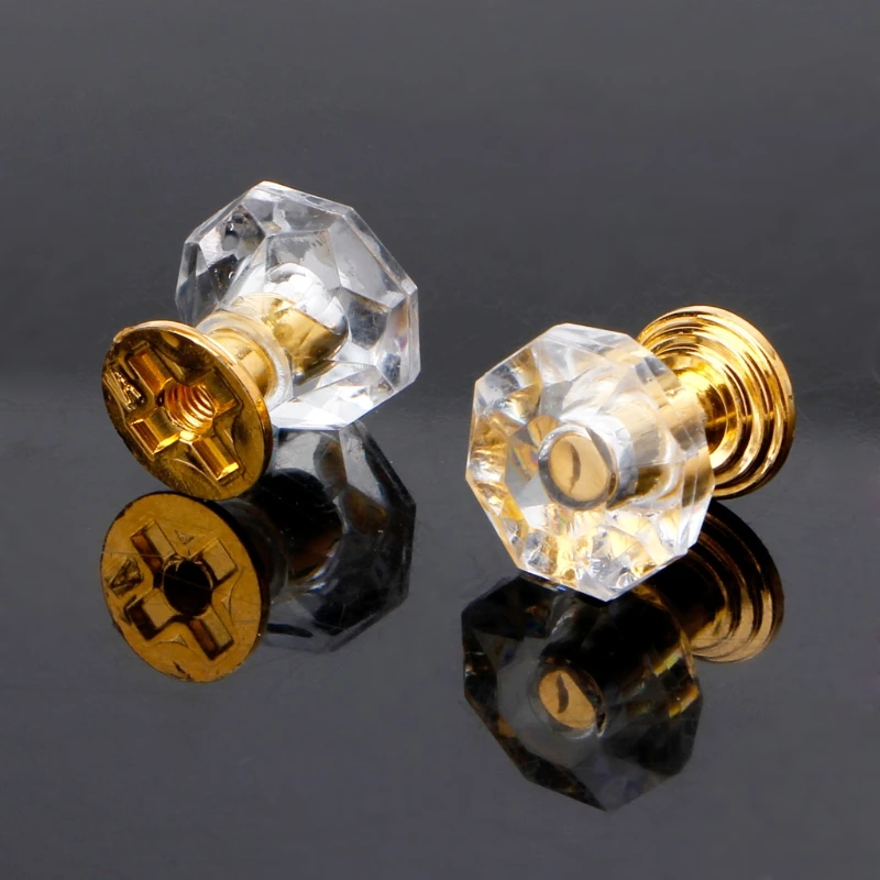 

P15F 10PC Diamond Shape Crystal Glass Cabinet Knob Drawer Pull Handle For Jewelry Box