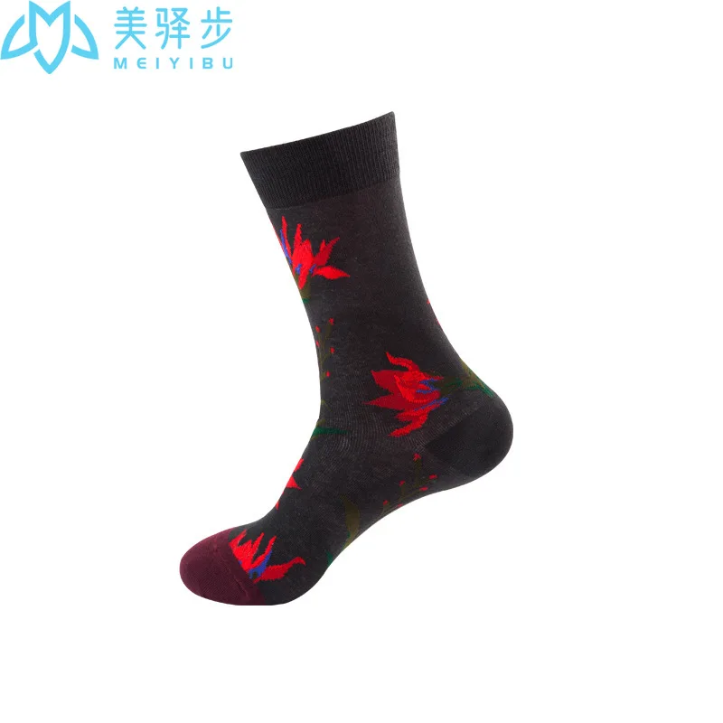 5 pairs per set Fashion Socks European and American Flower Stockings Women's Fashion Socks