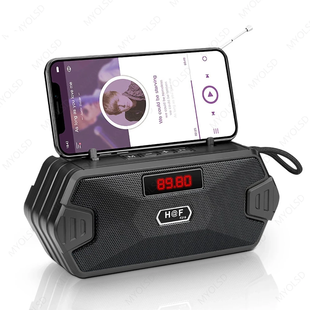 

Портативный беспроводной динамик Bluetooth-совместимый FM-радиоприемник уличный бас громкий динамик сабвуфер поддержка TF Колонка s музыкальная ...