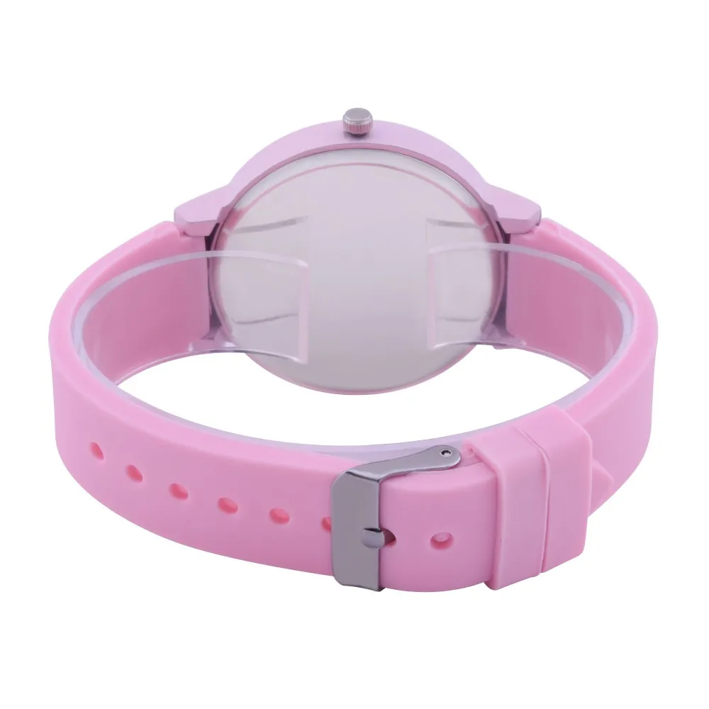 

Woman Fashion Silicone Band Analog Quartz Round Wrist Watch Watches Wristwatch Women Bracelet Luxury Watch Casual Relogio