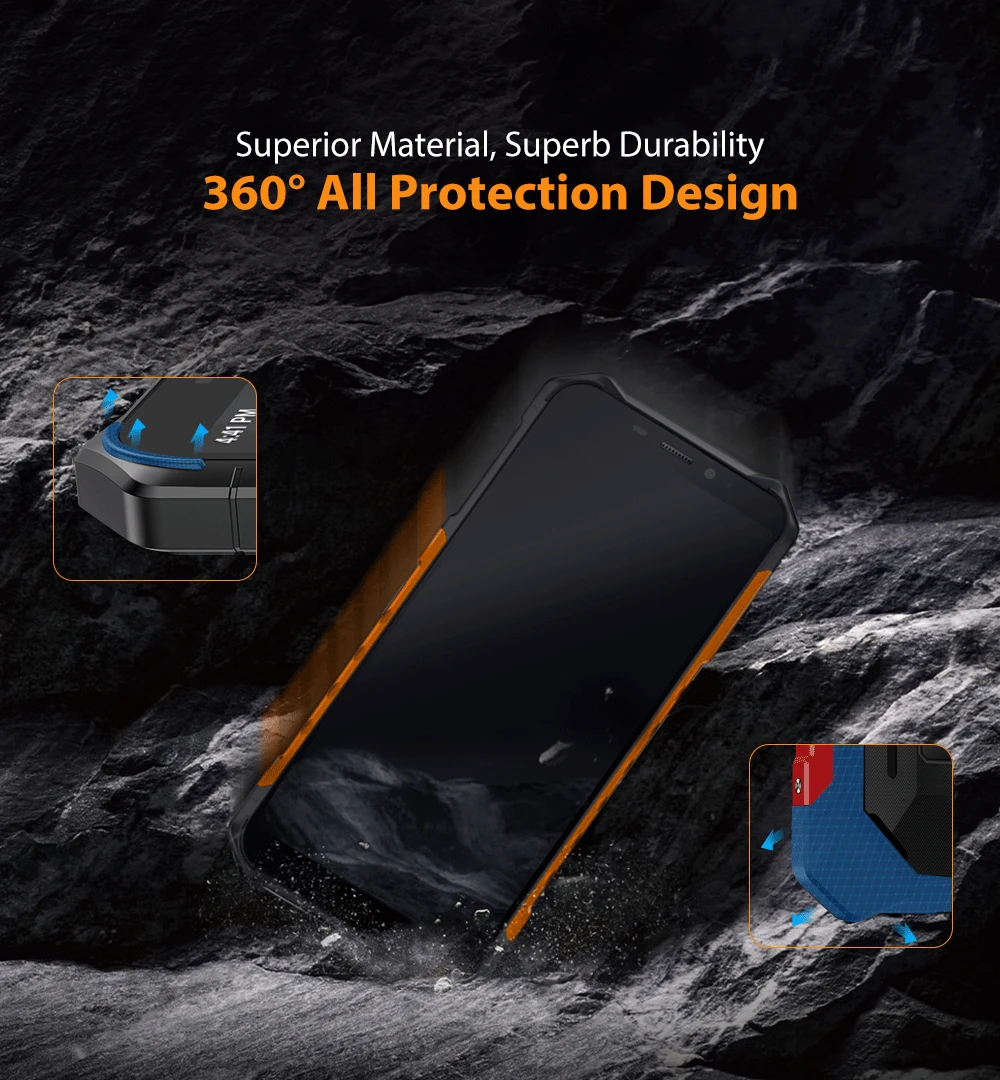 Ulefone Armor X5 5," мобильный телефон 4G LTE прочный водонепроницаемый смартфон Android 9,0 мобильный телефон 3 ГБ 32 ГБ MT6763 Восьмиядерный IP68 NFC