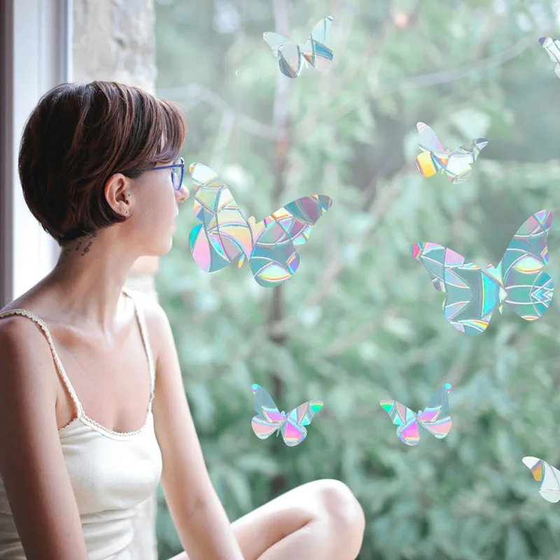 Радужная 3d-пленка для окон рефракционная зеркальная Настенная Наклейка Suncatcher