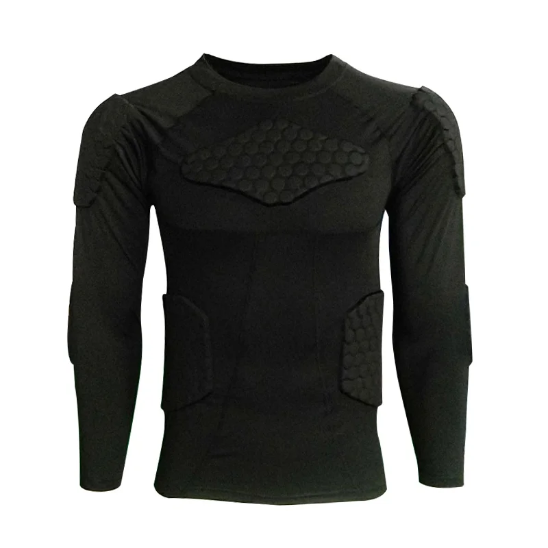 

Men’s Long Sleeve Sweatshirt Compression Shirt Ribs Chest Protector Basketball Football Protective Equipment Training Ball Wea