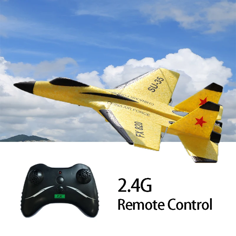 Avi&oacute;n de espuma de control remoto para ni&ntilde;os, planeador SU-35 de 2,4G, Control remoto, avi&oacute;n de combate-4