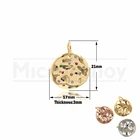 Круглый кулон с медным покрытием и кубическим цирконием, геометрический Шарм, подходит для ювелирных изделий, ожерелий, браслетов, аксессуаров