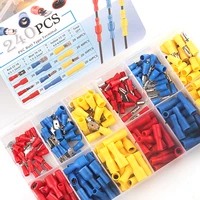 240pcsboxed mixed pack assorted insulated bulletspade butt crimp terminals set electrical wire connector blue yellow red