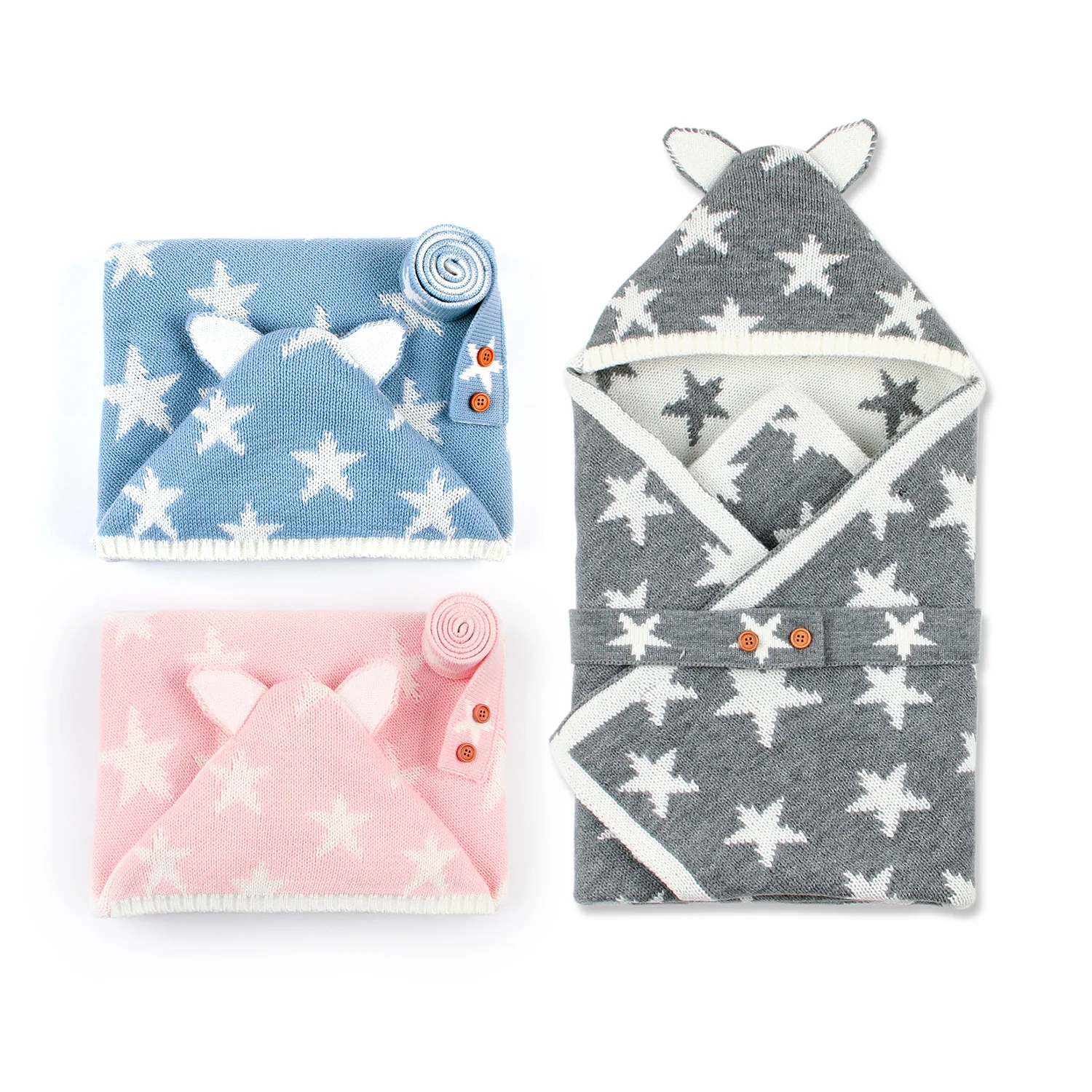 Детские спальные мешки теплые платья для новорожденных 70*70 см зимние однотонные