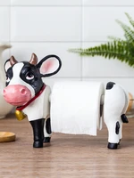 creative resin roll tissue holder home desktop decoration ornaments cute cow roll paper holder kitchen simple roll tissue box
